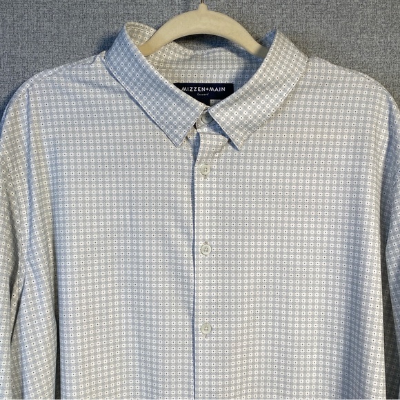 Mizzen + Main XXL Trim Fit Men’s Leeward Performance Stretch Geometric Shirt - Picture 3 of 8